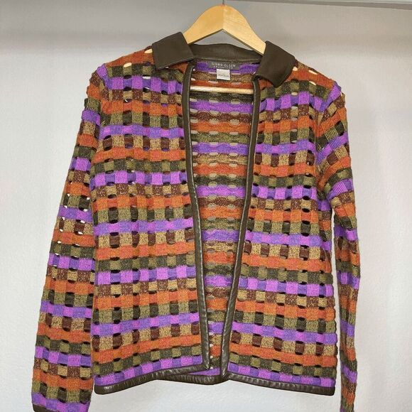 SIGRID OLSEN Vintage Halloween Retro Funky Jacquard Cardigan XS - Picture 1 of 7